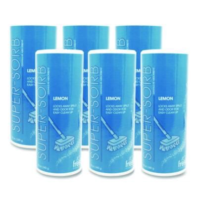 Super-Sorb Liquid Spill Absorbent, Lemon Scent, 720 oz Absorbing Volume, 12 oz Shaker Can, 6/Box