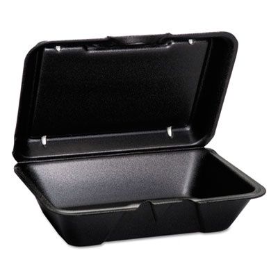 Genpak Large 1 Comp Black Hinged Container
