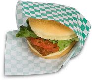 Paper Wrap &amp; Basket Liner Green Checkers