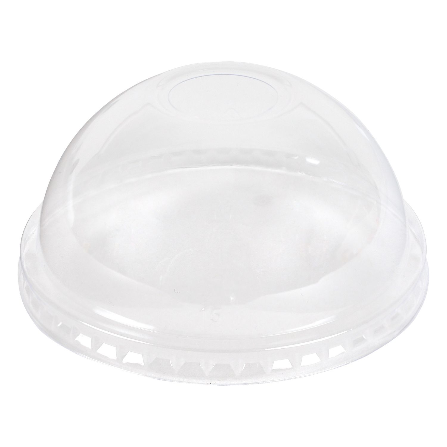 Empress dome  Lid w 1'Hole, 98mm, Fits 12 - 14 oz PET cups id, dome PET, w/ hole 1"