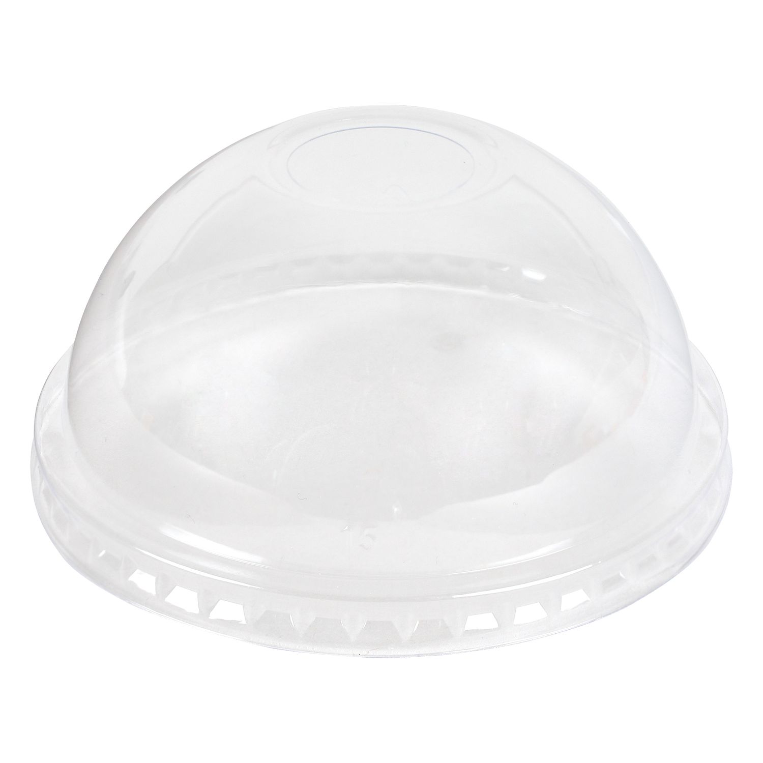 Empress dome Lid w 1'Hole, 98mm, Fits 12 - 14 oz PET cups id, dome PET, w/ hole 1"