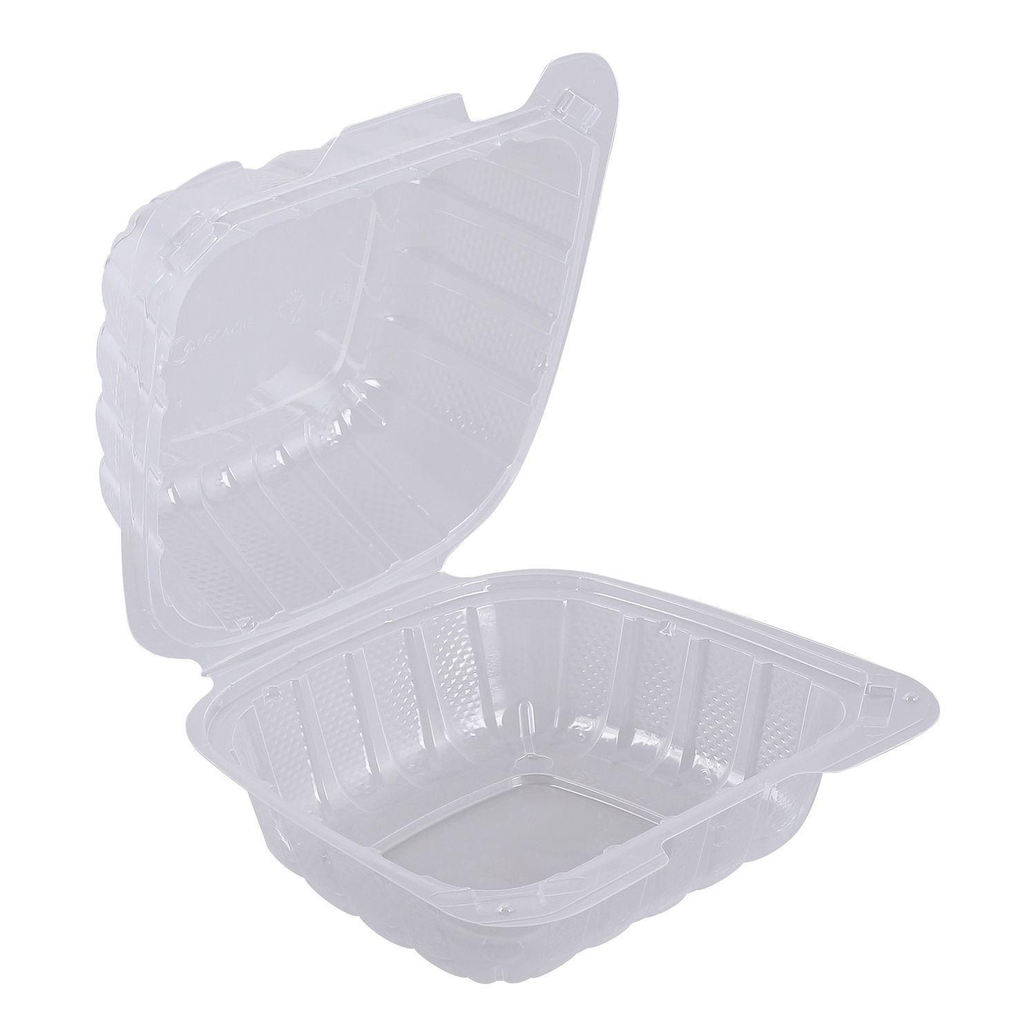 Container, hinged clear, 6x6