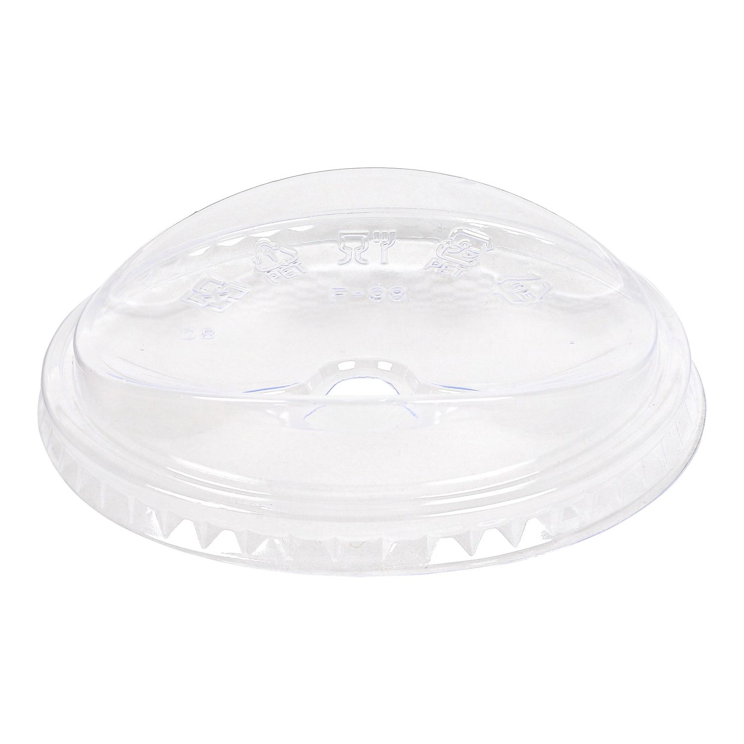 Empress Dome Lid w/ 1" Hole 98mm Fits 12oz sqt - 24oz PET Cups 20 / 50 csET sipper, 98MM