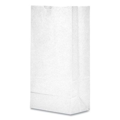 Grocery Paper Bags, 8# Size, 35# Basis Weight, 6" x 3.88" x 12.5", White, 500/Bundle