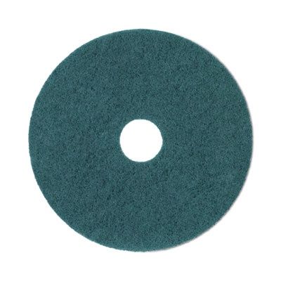 Heavy-Duty Scrubbing Floor Pads, 20" Diameter, Green, 5/carton