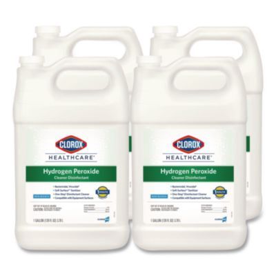 Hydrogen-Peroxide Cleaner/Disinfectant, Unscented, 1 gal Bottle, 4/Carton