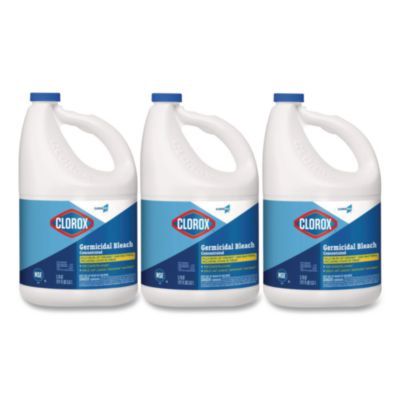 CloroxPro Concentrated Germicidal Bleach, Regular Scent, 121 oz Bottle, 3/Carton