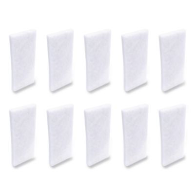Fine Grade Utility Pad, 4.62 x 10, White, 10/Carton