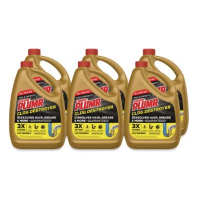 Pro-Strength Full Clog Destroyer Plus PipeGuard, Gel, 80 oz Bottle, 6/Carton