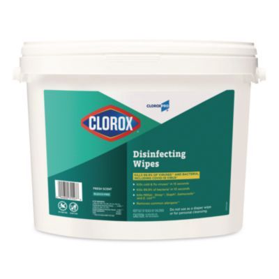 CloroxPro Disinfecting Wipes, 1-Ply, 7 x 8, Fresh Scent, White, 700/Bucket