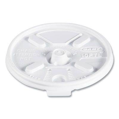 Lift n' Lock Plastic Hot Cup Lids, Fits 10 oz Hot Cups, White, 1,000/Carton
