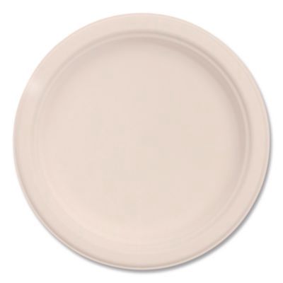 Compostable Molded Fiber Dinnerware, ProPlanet Seal, Plate, 6" dia, Natural, 1,000/Carton