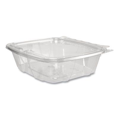 ClearPac SafeSeal rPET Tamper-Resistant Container, ProPlanet Seal, Flat Lid, 24 oz, Clear, 100/Bag, 2 Bags/Carton