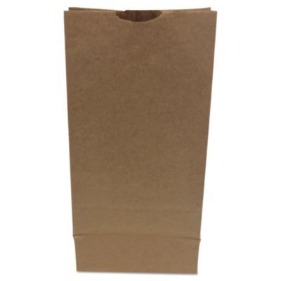 Grocery Paper Bags, 10# Size, Heavy-Duty, 50# Basis Weight, 7" x 4.38" x 13.75", Kraft, 500/Bundle