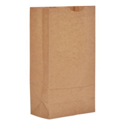 Grocery Paper Bags, 10# Size, 35# Basis Weight, 7" x 4.38" x 13.75", Kraft, 500/Bundle