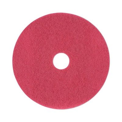 Buffing Floor Pads, 19" Diameter, Red, 5/carton