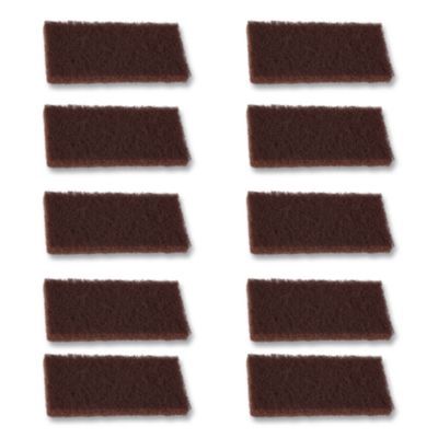 Heavy-Duty Utility Pad, 4.62 x 10, Brown, 10/Carton