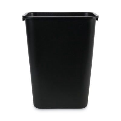 Soft-Sided Wastebasket, 41 Qt, Plastic, Black