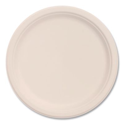 Compostable Molded Fiber Dinnerware, ProPlanet Seal, Plate, 10.2" dia, Natural, 500/Carton