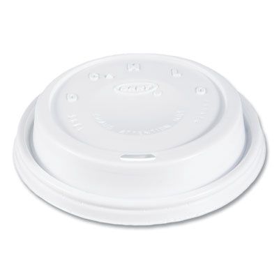 Cappuccino Dome Sipper Lids, Fits 12 oz to 24 oz Hot Cups, Plastic, White, 1,000/Carton