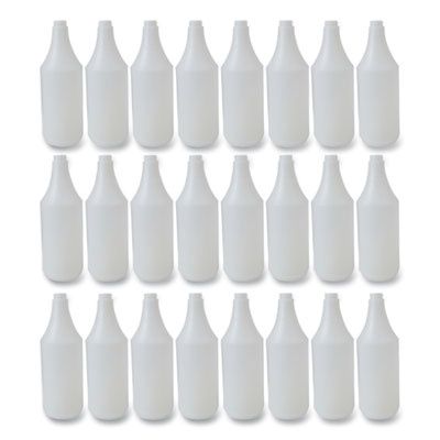 Embossed Plastic Spray Bottle, 32 oz, Clear, 24/Carton