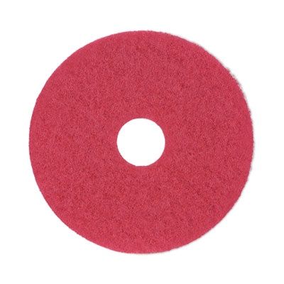 Buffing Floor Pads, 14" Diameter, Red, 5/carton