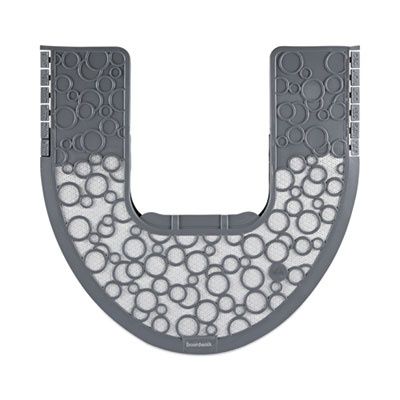 Commode Mat 2.0 Disposable Toilet Floor Mat, U-Shaped, Gray/White Non-Slip Surface, 22" x 22", 6/Carton