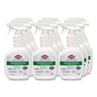 Hydrogen-Peroxide Cleaner/Disinfectant, Unscented, 32 oz Spray Bottle, 9/Carton