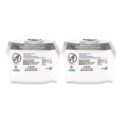 VersaSure Cleaner Disinfectant Wipes, Refill, 1-Ply, 12 x 10, Fragranced, White, 110/Pouch, 2 Pouches/Carton