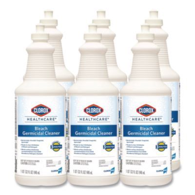 Bleach Germicidal Cleaner, Unscented, 32 oz Pull-Top Bottle, 6/Carton