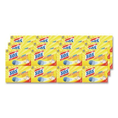 Steel Wool Soap Pads, Steel, 4/Box, 24 Boxes/Carton