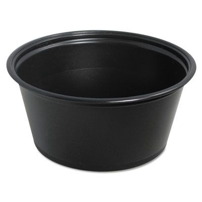 Conex Complements Portion/Medicine Cups, 3.25 oz, Plastic, Black, 125/Bag, 20 Bags/Carton