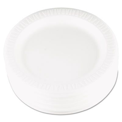Quiet Classic Laminated Foam Dinnerware, Plate, 9" dia, White, 500/Carton
