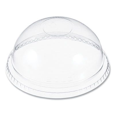 Plastic Dome Lid, No-Hole, Fits 9 oz to 22 oz Hot Cups, Clear, 100/Sleeve, 10 Sleeves/Carton