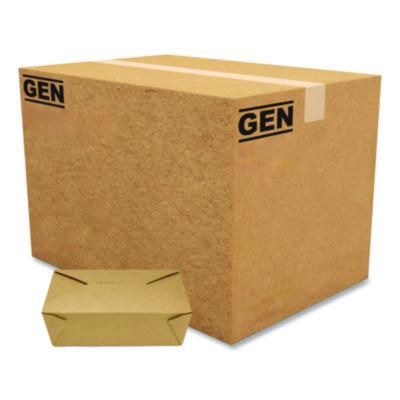 Reclosable Kraft Take-Out Box, 76 oz, 8.58 x 6.28 x 2.4, Brown, Paper, 200/Carton