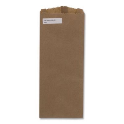 Grocery Paper Bags, Liquor Pint Size, 35# Basis Weight, 4 x 2.5 x 11.5, Brown, 500/Bundle