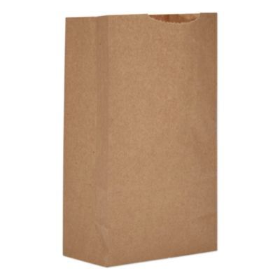 Grocery Paper Bags, 3# Size, 30# Basis Weight, 4.74" x 2.91" x 8.66", Kraft, 500/Bundle