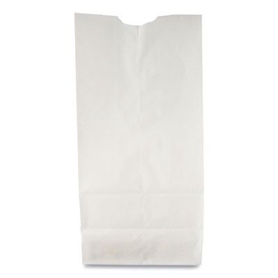 Grocery Paper Bags, 10# Size, 35# Basis Weight, 7" x 4.38" x 13.75", White, 500/Bundle
