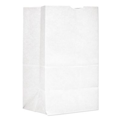 Grocery Paper Bags, 20# Squat Size, 40# Basis Weight, 8.13" x 5.88" x 12.5", White, 500/Bundle