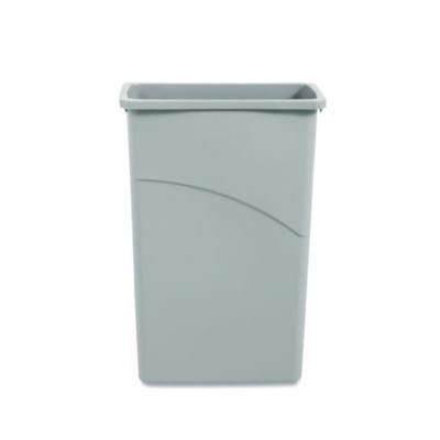 Slim Waste Container, 23 gal, Plastic, Gray