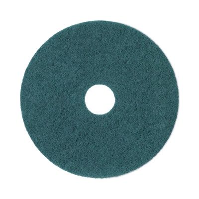 Heavy-Duty Scrubbing Floor Pads, 17" Diameter, Green, 5/carton
