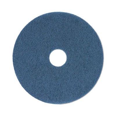 Scrubbing Floor Pads, 20" Diameter, Blue, 5/carton