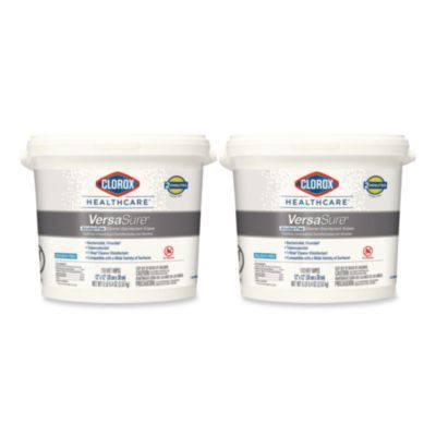 VersaSure Cleaner Disinfectant Wipes, 1-Ply, 12 x 12, Fragranced, White, 110/Bucket, 2 Buckets/Carton