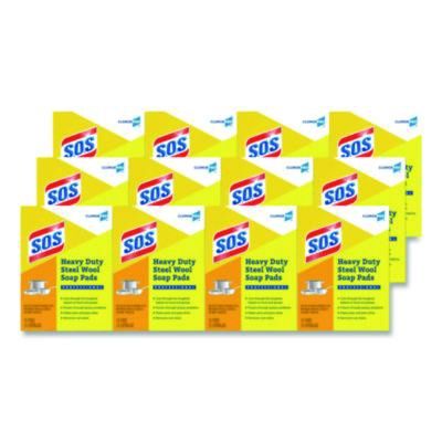 Steel Wool Soap Pads, 2.4 x 3, Steel, 15 Pads/Box, 12 Boxes/Carton