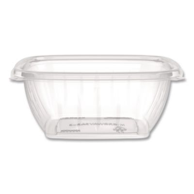Square Plastic Bowls, 12 oz, 8.5 x 8.5 x 2.64, Clear, Plastic, 63 Bowls/Sleeve, 8 Sleeves/Carton
