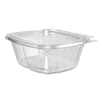 ClearPac SafeSeal Tamper-Resistant/Evident Containers, Flat Lid, 16 oz, Clear, Plastic, 100/Bag, 2 Bags/Carton