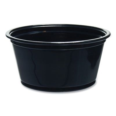 Conex Complements Portion/Medicine Cups, 2 oz, Plastic, Black, 125/Bag, 20 Bags/Carton