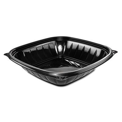PresentaBowls Pro Black Square Bowls, 32 oz, 8.5 x 8.5 x 2, Plastic, 63/Bag, 4 Bags/Carton