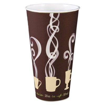 Thermoguard Insulated Paper Hot Cups, 20 oz, Steam Print Design, 600/Carton