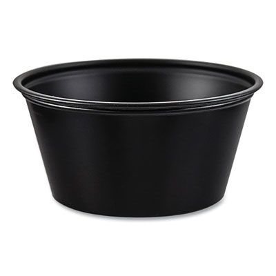Polystyrene Portion Cups, 3.25 oz, Plastic, Black, 250/Bag, 10 Bags/Carton